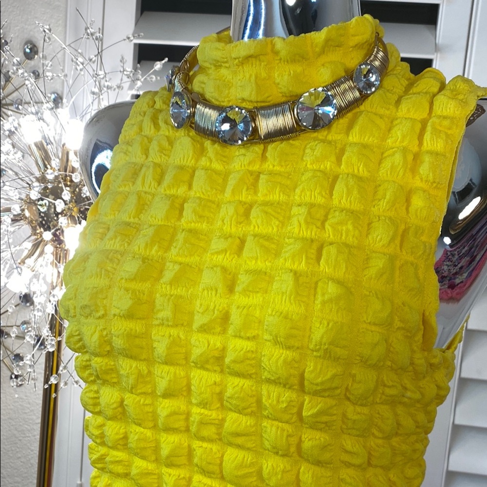 Lemon Pop Grid Textured Mini - Picture 2 of 4